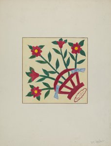 Kawałkowa kołdra 1 kwadrat, ok. 1940.