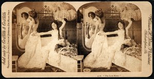 „The Late Riser”, humorystyczna karta stereoskopowa, ok. 1900 (zdjęcie w sepii) (zob. też 473258)