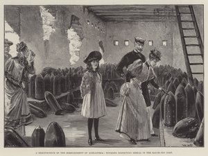 Reminiscencje z bombardowania Aleksandrii, turyści oglądający pociski w forcie Ras-el-Tin