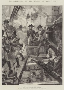 Upamiętnienie bitwy pod Trafalgarem, HMS Victory, 21 października 1805, pod Trafalgarem autorstwa William Heysham Overend