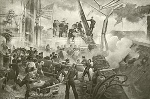 Farragut w Mobile Bay (wklęsłodruk) autorstwa William Heysham Overend