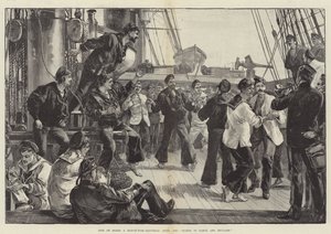 Życie na pokładzie okrętu wojennego, sobotnie popołudnie, ręce do tańca i skowronek autorstwa William Heysham Overend