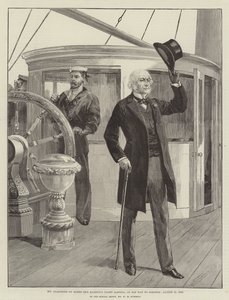 Pan Gladstone na pokładzie jachtu Jej Królewskiej Mości Alberta, w drodze do Osborne, 15 sierpnia 1892 r