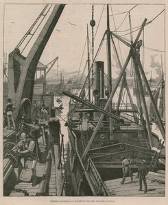 Materiał wysyłkowy w Woolwich dla kolei Souakim (grawerowanie) autorstwa William Heysham Overend