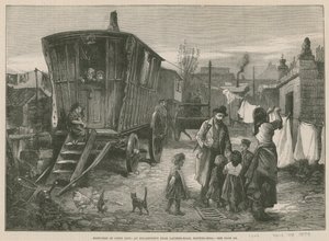 Szkice Cygańskiego Życia; Obozowisko w pobliżu Latimer Road, Notting Hill (rycina) autorstwa William Heysham Overend