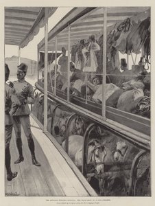 Natarcie w kierunku Dongoli, pokładu wojsk parowca nilowego autorstwa William Heysham Overend