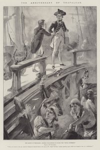Rocznica Trafalgaru, Bitwa pod Trafalgarem, Admirał Collingwood na pokładzie Królewskiego Suwerena autorstwa William Heysham Overend