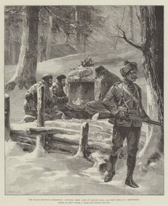 Wyprawa Czarna Góra, mesa oficerska, obóz w Akhund Baba, 9100 stóp wysokości, podczas śnieżycy autorstwa William Heysham Overend
