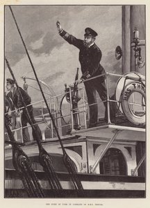 Książę Yorku w dowództwie HMS Thrush autorstwa William Heysham Overend