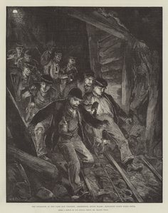 Eksplozja w kopalni Park Slip Colliery, Aberkenfig, Południowa Walia, Eksploracja strony w dół autorstwa William Heysham Overend