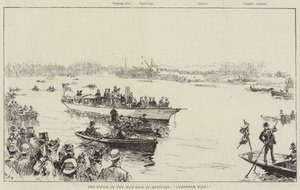 Finisz wyścigu łodzi w Mortlake, Cambridge wygrywa!