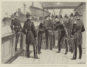 Eskadra francuska w Spithead, admirał Lord Clanwilliam i admirał Gervais spotykają się na pokładzie Królowej Ognia