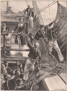 Bunt w Spithead: ściąganie czerwonej flagi AD 1797