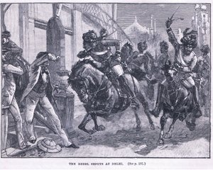 Zbuntowany Sepoys w Delhi 1857 AD autorstwa William Heysham Overend