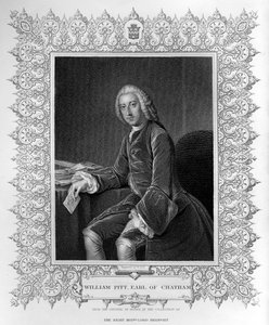 Portret Williama Pitta, 1. hrabiego Chatham, grawerowany przez Williama Holla Młodszego (1807-71)