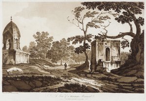 Widok na hinduski zabytek [w pobliżu Murshidabadu, Bengal Zachodni] z albumu „Wybrane widoki Indii”