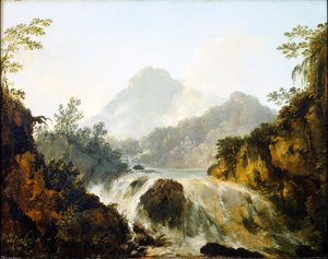 Kaskada w dolinie Tuaruru, Tahiti autorstwa William Hodges