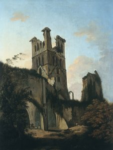 Ruiny opactwa Llanthony (olej na płótnie) autorstwa William Hodges
