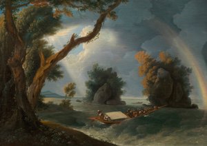 Burza nad Gangesem, z panią Hastings w pobliżu Col-gon Rocks autorstwa William Hodges