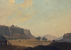 Widok w pobliżu Fortu Gwalior, Indie, ok.1783 autorstwa William Hodges