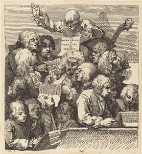 Chór śpiewaków autorstwa William Hogarth