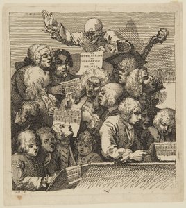 Chór śpiewaków autorstwa William Hogarth
