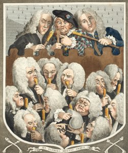 A Consultation of Physicians, or The Company of Undertakers, ilustracja z „Hogarth Restored: The Whole Works of the słynnego Williama Hogartha, ponownie grawerowane przez Thomasa Cooka”, wyd. 1812 (kolor dłoni autorstwa William Hogarth