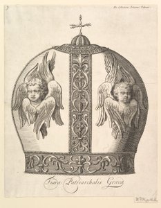 Grecka korona patriarchalna - Tiara Patriarchalis Graeca Aubry de La Mottrayes Travels..., 1723-24. autorstwa William Hogarth