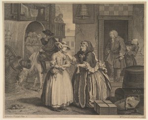 Kariera prostytutki, tablica 1 autorstwa William Hogarth