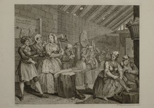 Życie prostytutki: tablica 4 autorstwa William Hogarth