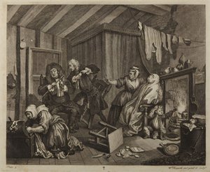 Kariera prostytutki, tablica 5 autorstwa William Hogarth