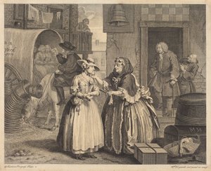Kariera prostytutki: tablica 1 autorstwa William Hogarth
