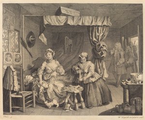 Postęp nierządnicy: pl.3 autorstwa William Hogarth