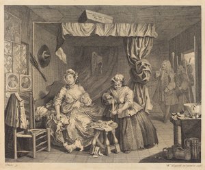 Kariera prostytutki: tablica 3 autorstwa William Hogarth