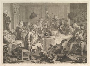 Współczesna rozmowa o północy, marzec 1732. autorstwa William Hogarth