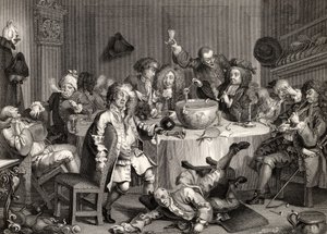 Współczesna rozmowa o północy z „Prac Williama Hogartha”, opublikowana w 1833 r. autorstwa William Hogarth