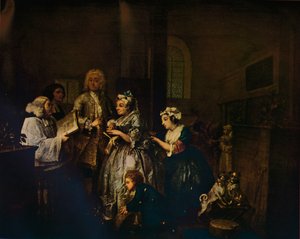 Postęp grabi - 5: On się żeni, 1733 1934 autorstwa William Hogarth