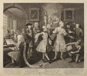 Kariera rozpustnika, tablica 2 autorstwa William Hogarth
