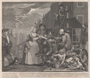 Kariera hulaki, tablica 4: idzie do sądu autorstwa William Hogarth