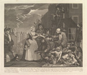 A Rakes Progress, płyta 4, 25 czerwca 1735. autorstwa William Hogarth