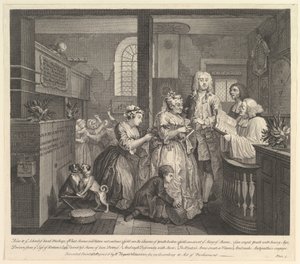 A Rakes Progress, płyta 5, 25 czerwca 1735. autorstwa William Hogarth