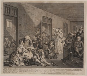 Postęp prowizji, płyta 8 autorstwa William Hogarth