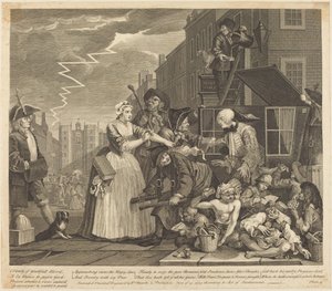 Kariera rozpustnika: plansza 4 autorstwa William Hogarth