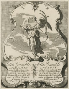 Ogłoszenie dla Ellis Gamble, Goldsmith autorstwa William Hogarth