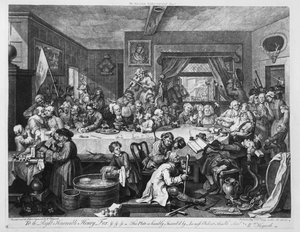 Rozrywka wyborcza, 1755 autorstwa William Hogarth