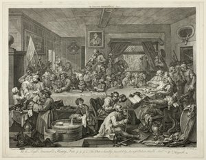 Rozrywka wyborcza, płyta pierwsza z filmu Cztery ryciny wyborcze autorstwa William Hogarth