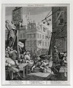 Ulica Piwna, 1751 r. autorstwa William Hogarth