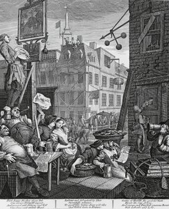 Beer Street, Londyn, grawerowanie Williama Hogartha (1697-1764), Wielka Brytania autorstwa William Hogarth