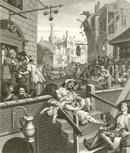 Ulica Piwna i Gin Lane autorstwa William Hogarth