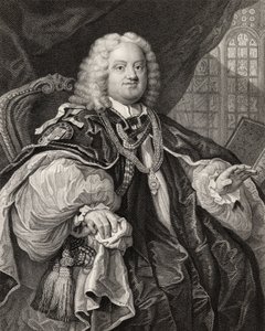 Benjamin Hoadly, grawerowane przez Benjamina Holla (1808-84) z „Dzieła Hogartha”, wydane w 1833 r. autorstwa William Hogarth